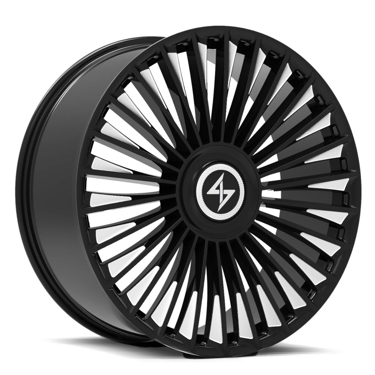 Sentali Luxx Turbine Gloss Black Milled Tips 20X9 5x115/5x114.3 +15 73.1HB