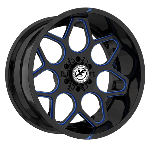 XF OFFROAD XF-233 Gloss Black Milled Blue 20X10 5x127/5x139.7 +-12 78.1HB