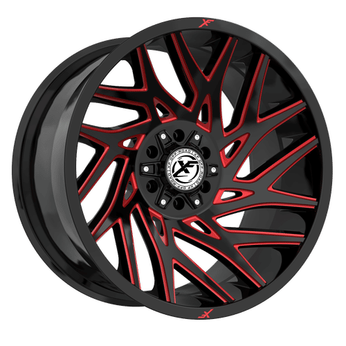 XF OFFROAD XF-229 Gloss Black Milled Red 20X9 5x127/5x139.7 +12 78.1HB