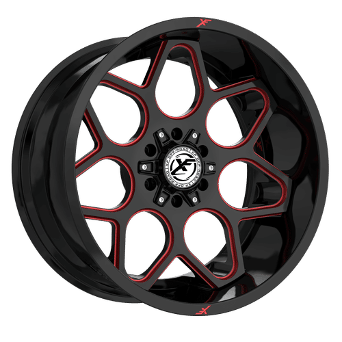 XF OFFROAD XF-233 Gloss Black Milled Red 20X10 6x135/6x139.7 +-12 106.4HB