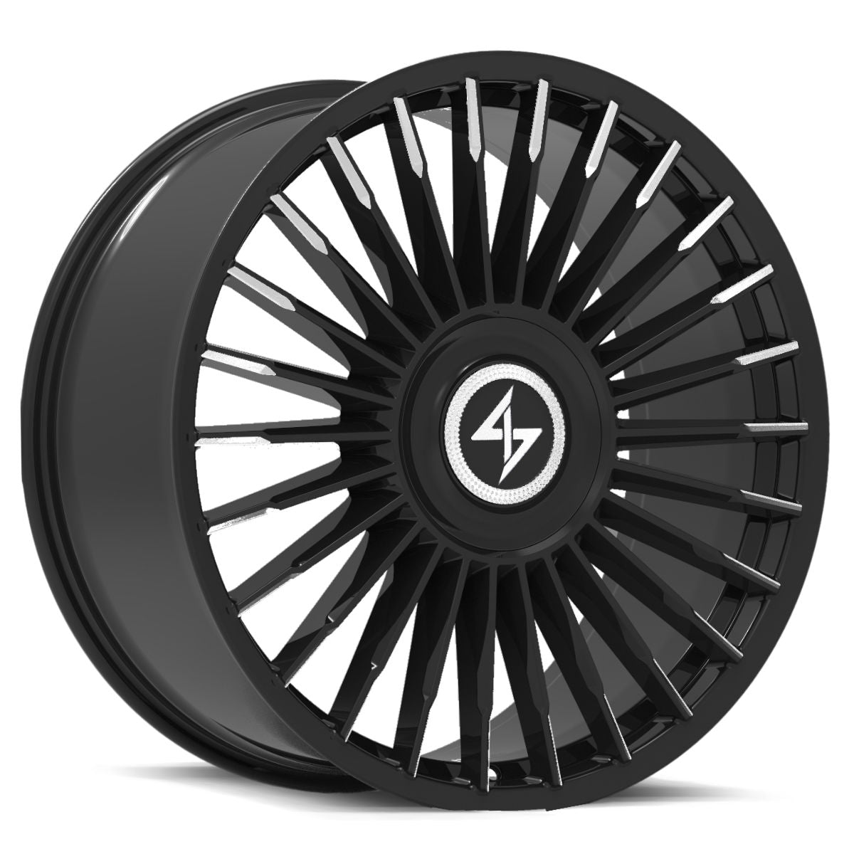 Sentali Luxx Royale Gloss Black Milled Tips 20X10.5 5x112/5x114.3 +25 73.1HB