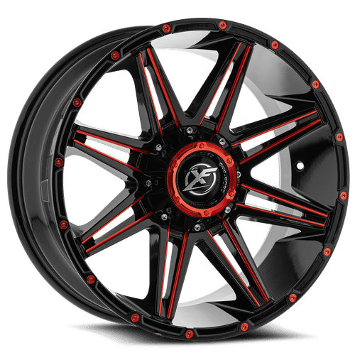 XF OFFROAD XF-220 Gloss Black Red Milling 20X10 6x135/6x139.7 +-24 108HB