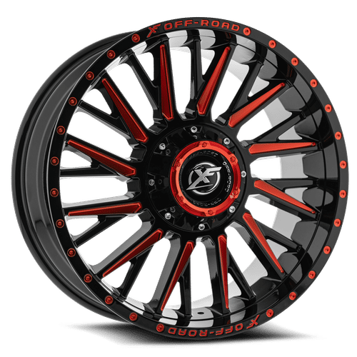 XF OFFROAD XF-226 GLOSS BLACK RED MILLED 20X10 8x165.1/8x180 +-12 125.2HB