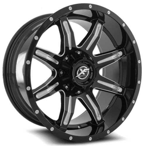 XF OFFROAD XF-215 Gloss Black Milled 20X10 8x165.1/8x180 +-12 125.2HB