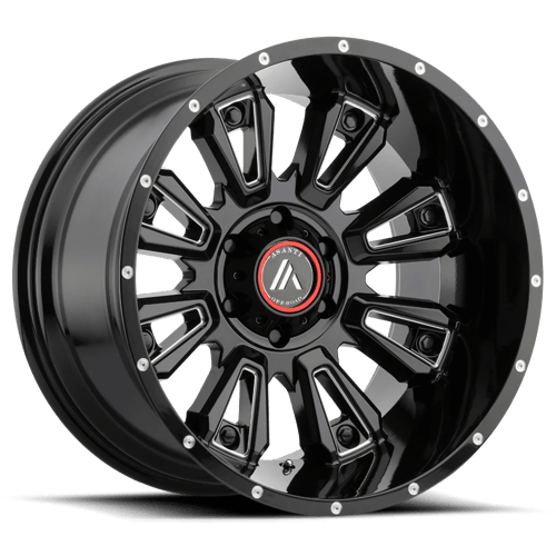 Asanti Off Road AB808 BLACKHAWK GLOSS BLACK MILLED 6X5.5 20X9 +18 106.1HB