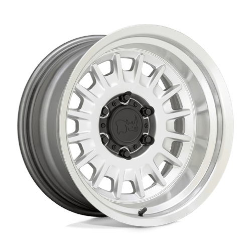 Black Rhino ALISO GLOSS SILVER W/ MIRROR CUT FACE & LIP 6X5.5 16X8 -25 106.1HB