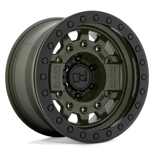 Black Rhino AVENGER BEADLOCK OLIVE DRAB GREEN W/ BLACK HARDWARE 6X5.5 17X8.5 +0 112.1HB