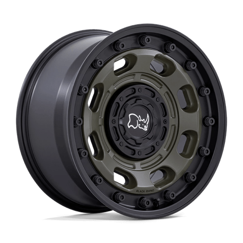 Black Rhino ATLAS OLIVE DRAB GREEN W/ BLACK LIP BLANK 16X8 +38 72.56HB
