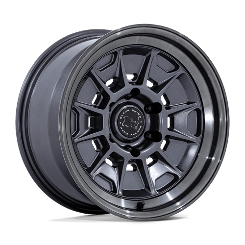 Black Rhino BR021 MONDO MATTE GUNMETAL W/ GLOSS GRAY LIP 6X5.5 17X8.5 +20 106.1HB