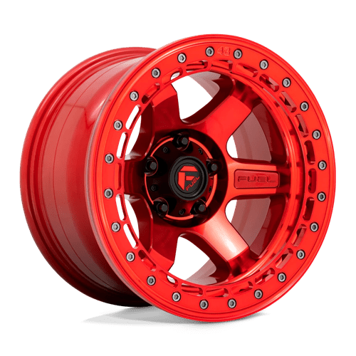 Fuel OffRoad D123 BLOCK BEADLOCK CANDY RED W/ CANDY RED RING 6X135 17X9 -15 87.1HB