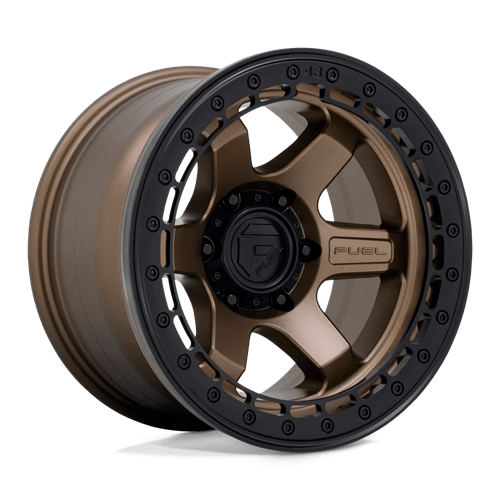 Fuel OffRoad D124 BLOCK BEADLOCK MATTE BRONZE W/ MATTE BLACK RING 6X5.5 17X9 -15 106.1HB