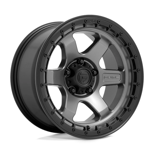 Fuel OffRoad D752 BLOCK MATTE GUNMETAL W/ BLACK RING 6X5.5 17X9 -12 106.1HB