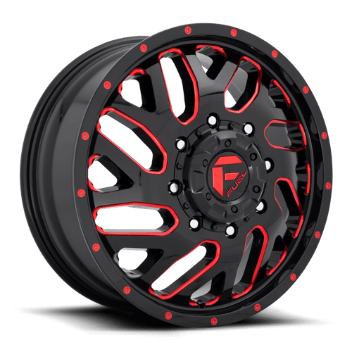 Fuel OffRoad D656 TRITON GLOSS BLACK RED TINTED CLEAR 8X6.5 20X8.25 +105 121.5HB