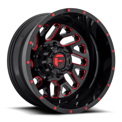 Fuel OffRoad D656 TRITON GLOSS BLACK RED TINTED CLEAR 8X6.5 20X8.25 -240 121.5HB