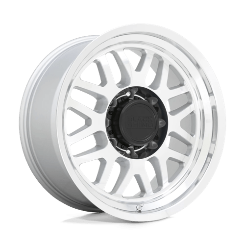 Black Rhino DELTA GLOSS SILVER W/ MIRROR FACE & LIP 8X6.5 20X9.5 -18 125.1HB