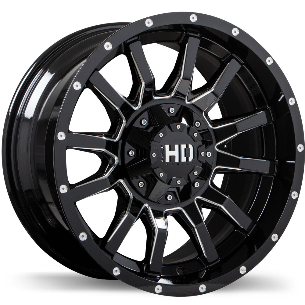 Fast HD TRAXX Gloss Black with Milled Trim 8x180 20x10.0 -15 125HB