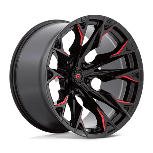 Fuel OffRoad D823 FLAME GLOSS BLACK MILLED W/ CANDY RED 5X5.0 22X12 -44 71.5HB