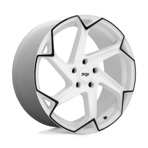 Niche M257 FLASH GLOSS WHITE W/ BLACK 5X112 20X10.5 +27 66.56HB