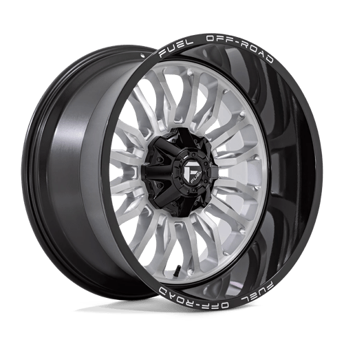 Fuel OffRoad D798 ARC SILVER BRUSHED FACE W/ MILLED BLACK LIP 8X180 22X12 -44 124.2HB