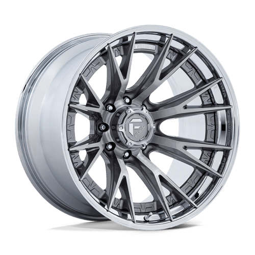 Fuel OffRoad FC402 CATALYST PLATINUM W/ CHROME LIP 8X6.5 22X10 -18 125.1HB