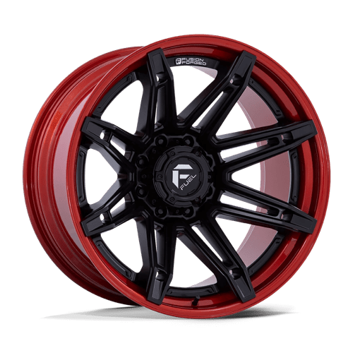 Fuel OffRoad FC401 BRAWL MATTE BLACK W/ CANDY RED LIP 6X5.5 22X10 -18 106.1HB