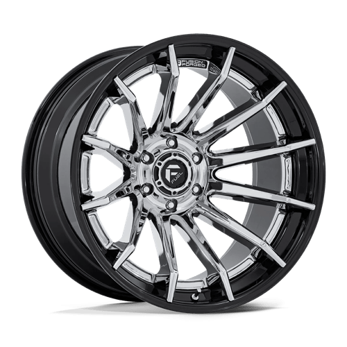 Fuel OffRoad FC403 BURN CHROME W/ GLOSS BLACK LIP 5X5.0 22X10 -18 71.5HB