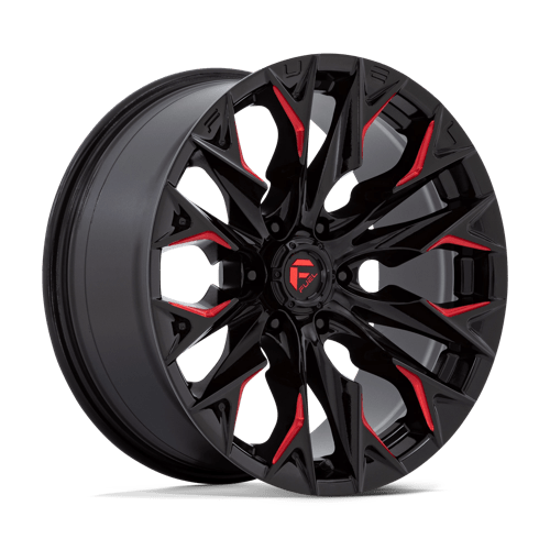 Fuel OffRoad D823 FLAME GLOSS BLACK MILLED W/ CANDY RED 6X135 20X9 +1 87.1HB
