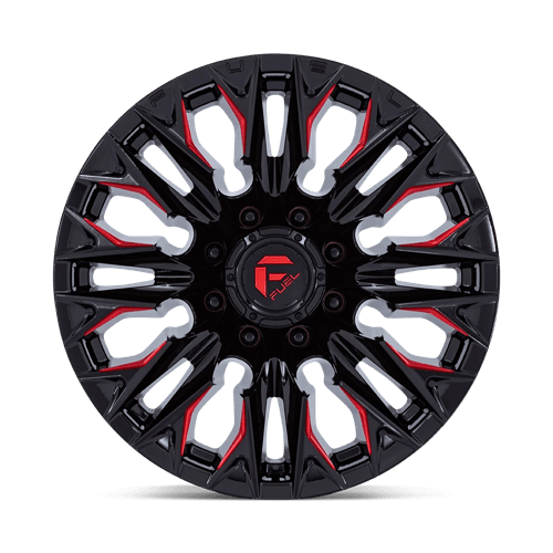 Fuel OffRoad D823 FLAME GLOSS BLACK MILLED W/ CANDY RED 8X6.5 20X9 +20 125.1HB