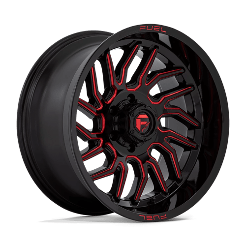 Fuel OffRoad D808 HURRICANE GLOSS BLACK MILLED RED TINT 6X5.5 20X10 -18 106.1HB