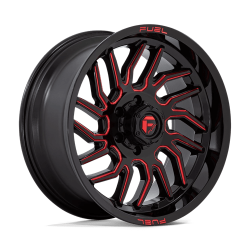 Fuel OffRoad D808 HURRICANE GLOSS BLACK MILLED RED TINT 6X5.5 20X9 +1 106.1HB