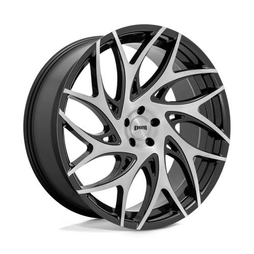 DUB S260 G.O.A.T. BRUSHED FACE W/ GLOSS BLACK DARK TINT SPOKES 5X120 22X9 +35 72.56HB