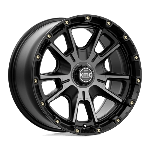 KMC KM100 SYNC SATIN BLACK W/ GRAY TINT 6X135/5.5 17X9 +18 106.1HB
