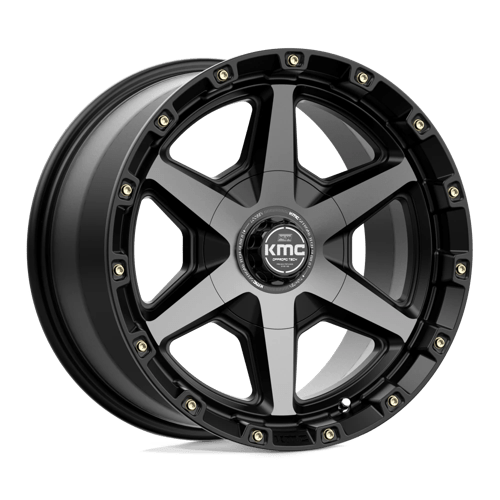 KMC KM101 TEMPO SATIN BLACK W/ GRAY TINT 6X4.5/5.5 17X9 +18 78.1HB