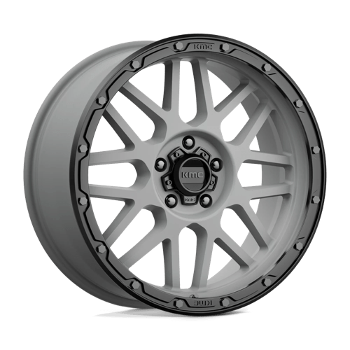 KMC KM535 GRENADE OFF-ROAD MATTE GRAY W/ MATTE BLACK LIP 5X5.0 20X9 +18 71.5HB