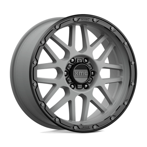 KMC KM535 GRENADE OFF-ROAD MATTE GRAY W/ MATTE BLACK LIP 6X135 20X9 +18 87.1HB
