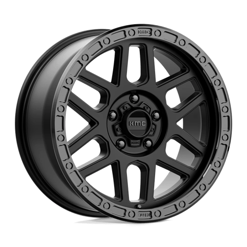 KMC KM544 MESA SATIN BLACK W/ GLOSS BLACK LIP 5X5.0 17X9 +18 71.5HB