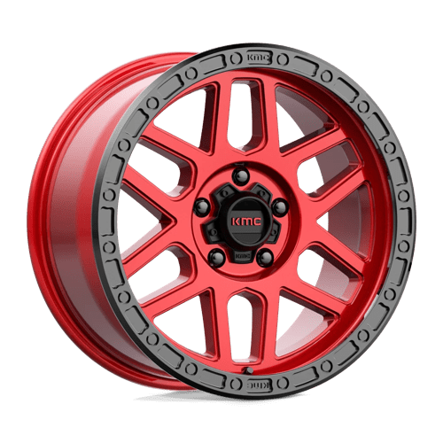 KMC KM544 MESA CANDY RED W/ BLACK LIP 5X5.0 17X9 +18 71.5HB