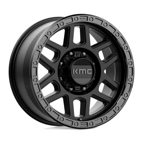 KMC KM544 MESA SATIN BLACK W/ GLOSS BLACK LIP 8X6.5 18X9 +18 125.1HB