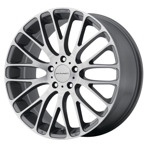 KMC KM693 MAZE PEARL GRAY W BRUSHED FACE 5X120 18X8 +40 74.1HB