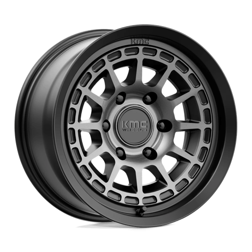 KMC KM719 CANYON SATIN BLACK W/ GRAY TINT 6X5.5 17X8 +20 106.1HB