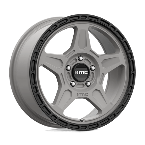KMC KM721 ALPINE SATIN GRAY W/ BLACK LIP 5x114.3 17X8 +38 72.56HB