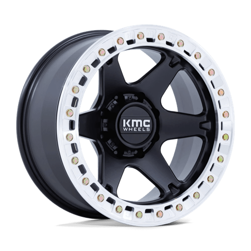 KMC KM238 VI BEADLOCK SATIN BLACK W/ MACHINED RING 6X135 20X10 -48 87.1HB