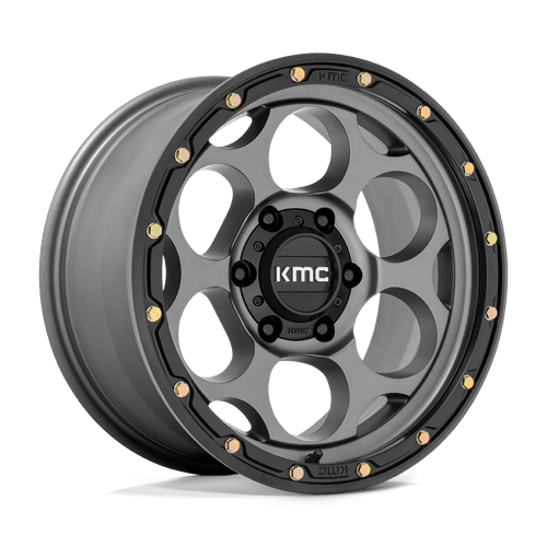 KMC KM541 DIRTY HARRY SATIN GRAY W/ BLACK LIP 6X5.5 17X9 -12 106.1HB