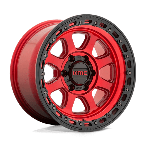 KMC KM548 CHASE CANDY RED W/ BLACK LIP 6X5.5 20X9 +18 106.1HB