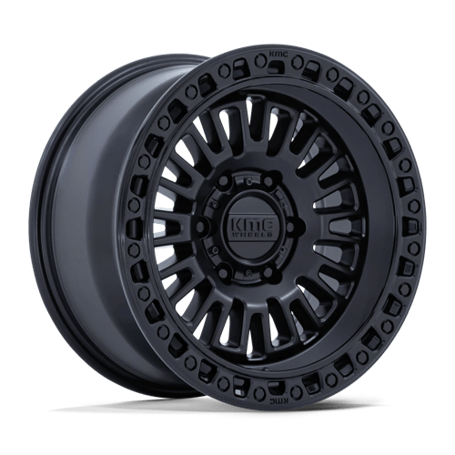 KMC KM554 AZTEC MATTE BLACK W/ GLOSS BLACK LIP 6X4.5 17X8.5 +0 66.06HB