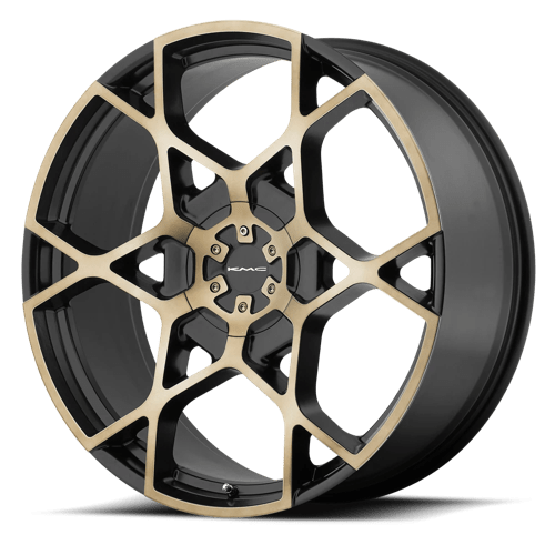 KMC KM695 CROSSHAIR SATIN BLACK W MACHINED DARK TINT FACE 5X115/120 22X9 +15 74.1HB