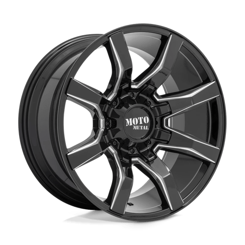 Moto Metal MO804 SPIDER GLOSS BLACK MILLED 8X180 22X10 -18 124.2HB