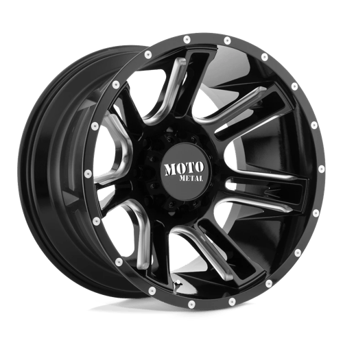 Moto Metal MO982 AMP GLOSS BLACK MILLED 5X5.0 17X9 -12 72.56HB