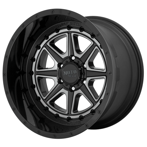 Moto Metal MO801 PHANTOM GLOSS BLACK W/ GRAY TINT 5X5.0 20X10 -18 71.5HB