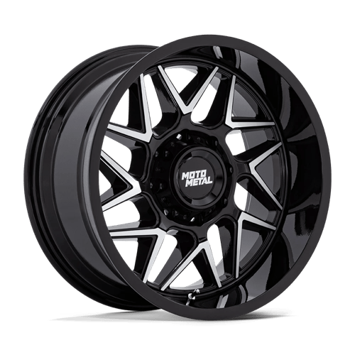 Moto Metal MO812 TURBINE GLOSS BLACK W/ MACHINED FACE 6X135 20X9 +20 87.1HB